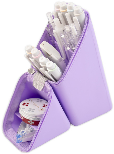 아트조이 삼각 스탠딩 필통, 퍼플, 1개