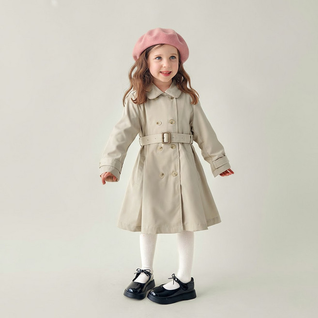 월튼키즈 아동용 르네 리본 트렌치 코트