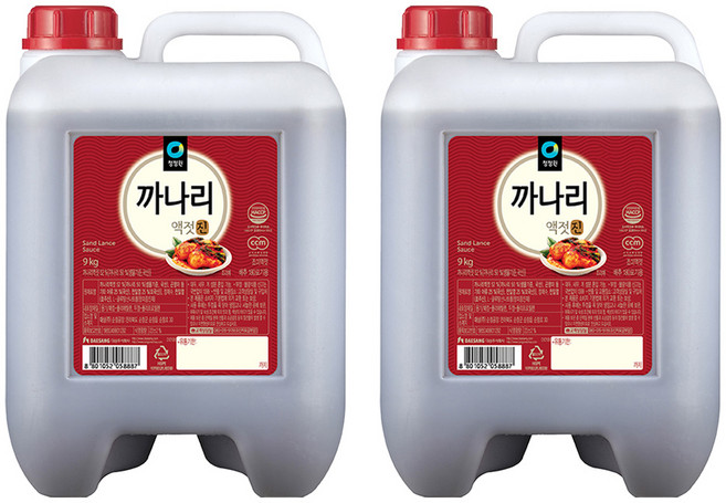 청정원 까나리 액젓 진, 9kg, 2개