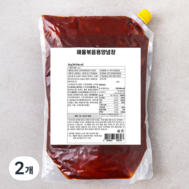 hcook 해물볶음용양념장, 2kg, 2개