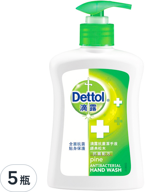 Dettol 滴露 潔手液 經典松木清香 溫和潔手配方, 250ml, 5件