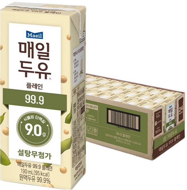 매일두유 99.9 플레인, 190ml, 24개