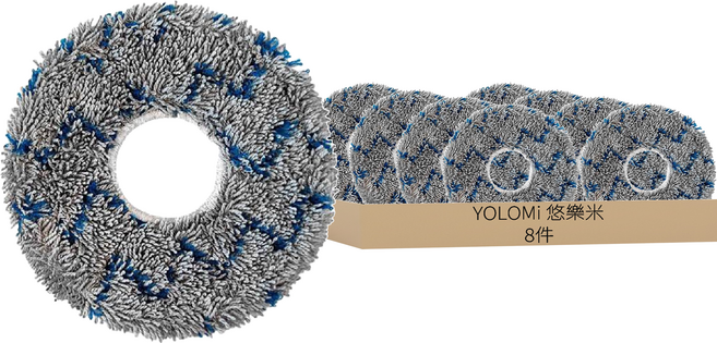 YOLOMi 悠樂米 高品質副廠條紋拖布8件組 科沃斯 T30 Pro適用, 1組, 單一商品