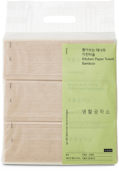생활공작소 뽑아쓰는 대나무 키친타올, 100매, 3개