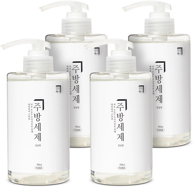 살림백서 주방세제 청귤향, 500ml, 4개