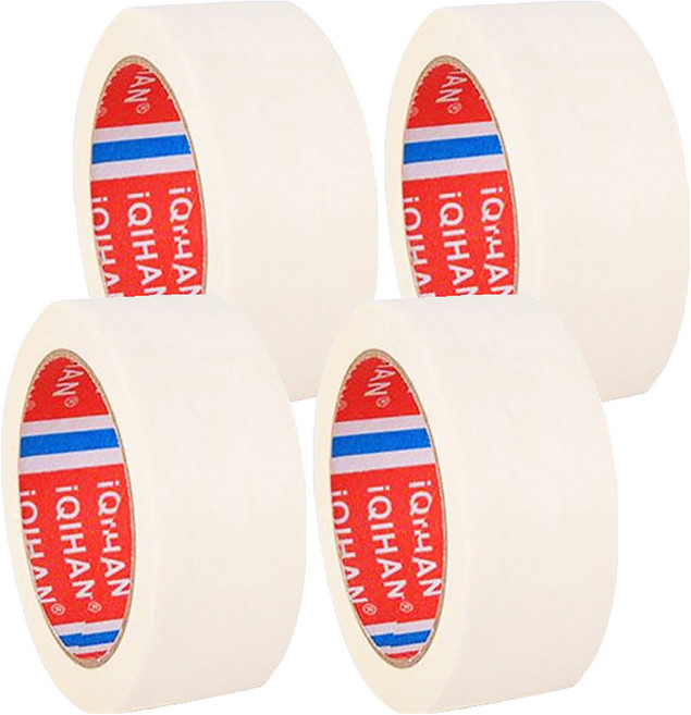 iQIHAN 美紋紙膠帶 50mm x 20m 白色, 4捲