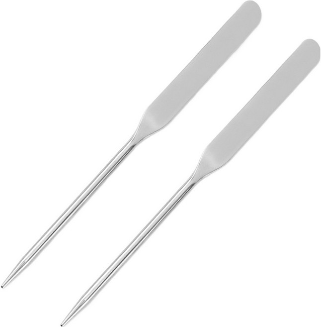 엘로브 스테인리스 메이크업 파운데이션 스파츌라, 실버, 2개