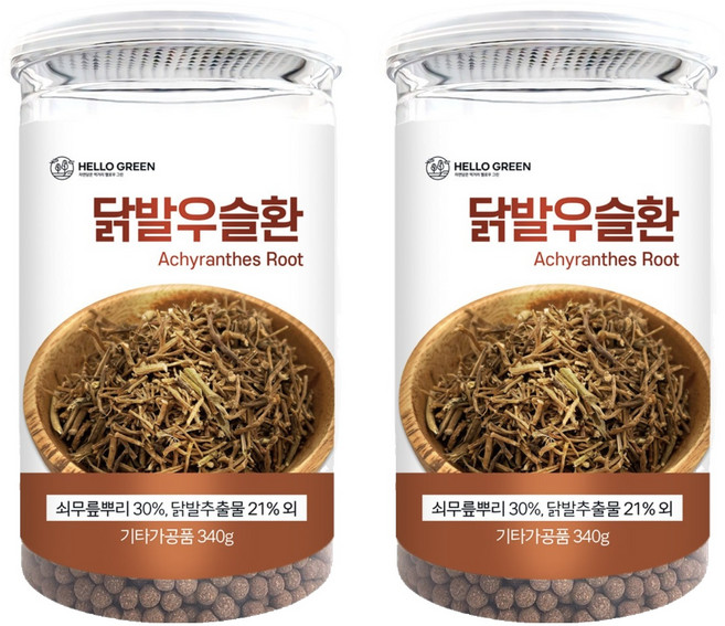 헬로우그린 닭발 우슬환 통, 340g, 2개