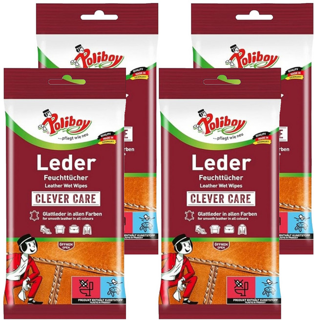 폴리보이 가죽 클리닝 케어 티슈 20p, 4개