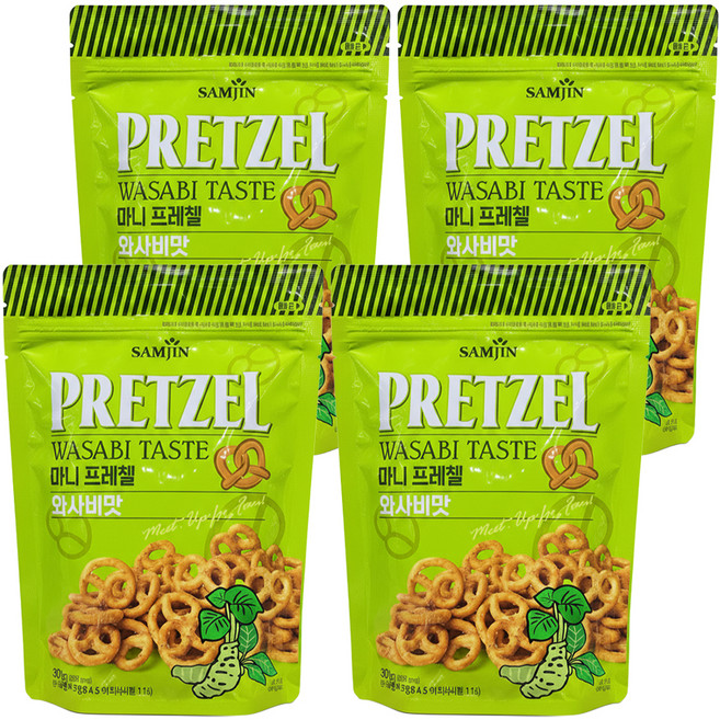 SAMJIN 三進 迷你蝴蝶脆餅 芥末口味, 300g, 4包