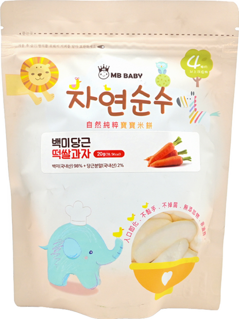 MB BABY 萌寶寶 大米餅 4個月以上, 胡蘿蔔, 20g, 1包