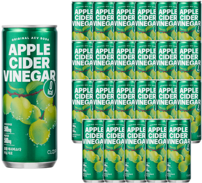 클룹 애사비소다 매실 제로 탄산음료, 24개, 250ml