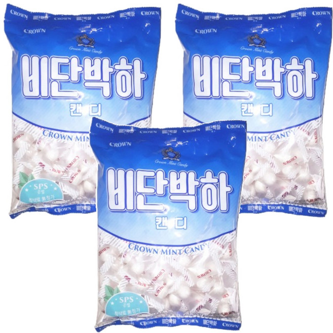 크라운 비단박하캔디, 400g, 3개