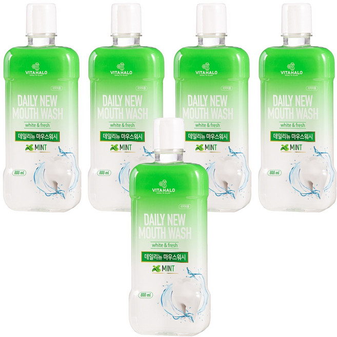 비타할로 데일리뉴 마우스워시 민트, 800ml, 5개