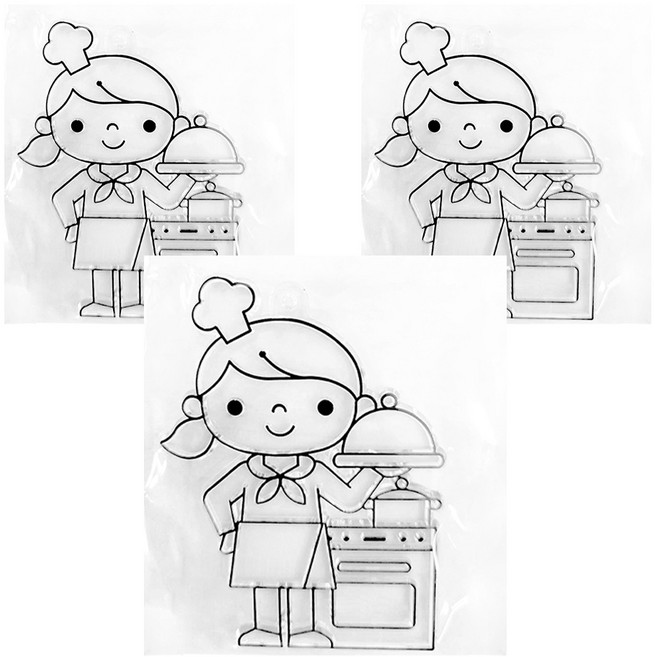 AMOS 阿摩司 壓克力模型版 小, 服務生, 3個