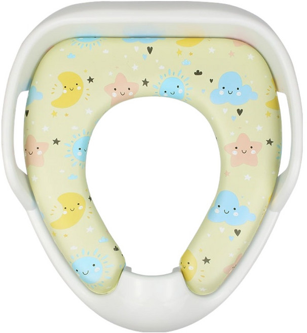 아가드 유아 변기커버 손잡이형, 스카이옐로우