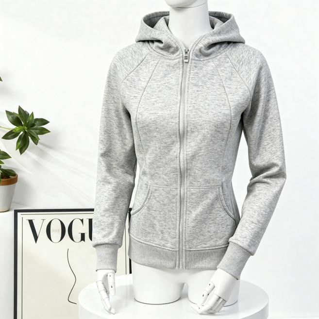 알로데 여성용 슬림핏 허리라인 후드 집업