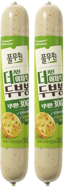 풀무원 더커진 야채쏙 두부봉 어육소시지, 2개, 300g