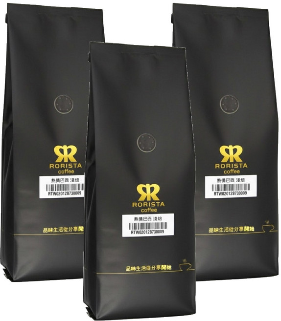 RORISTA 蘿莉絲塔 熱情巴西 單品咖啡豆, 淺焙, 450g, 3包