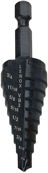 LENOX 狼牌 階梯鑽 1/8-1/2 x 13孔徑數 LE30881VB1 黑銀, 1個