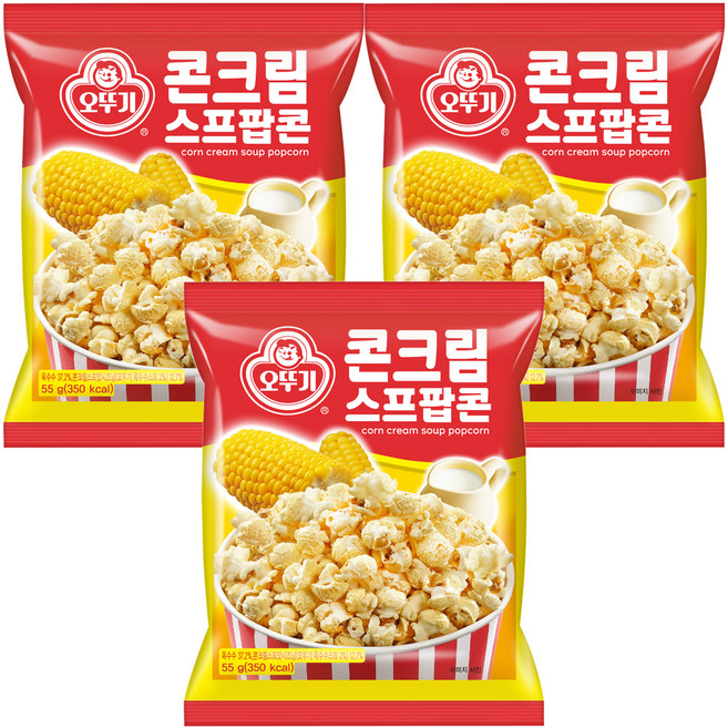 오뚜기 콘크림 스프팝콘, 55g, 3개