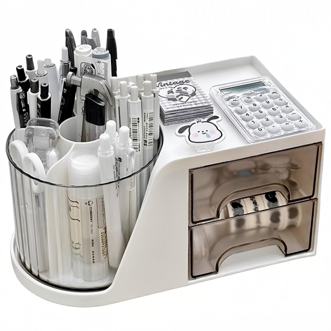 쿠말 360도 회전 대용량 오거나이저, 오프화이트, 1개