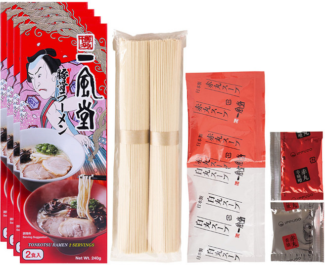 Ippudo 頂級豚骨拉麵 2人份, 4個