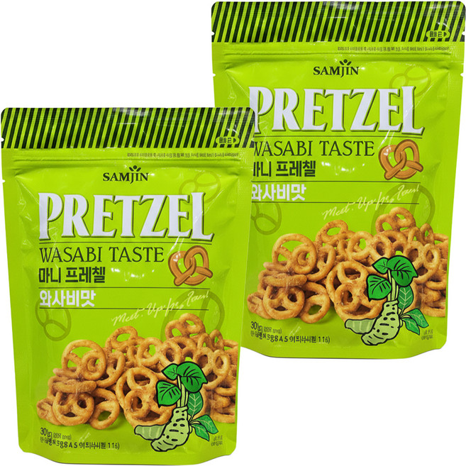 삼진 미니 프레첼 와사비맛, 300g, 2개