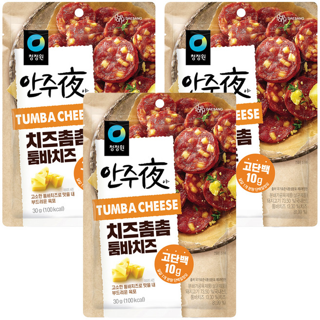 대상 청정원 바로 eat 안주야 치즈촘촘 툼바치즈, 30g, 3개