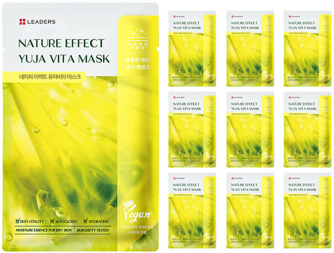 리더스 네이처 이펙트 유자 비타 마스크팩 21ml, 10개입, 1개