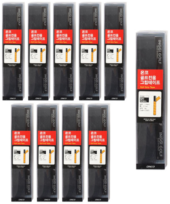 온코 골프전용 그립테이프 일반타입, 블랙, 10개