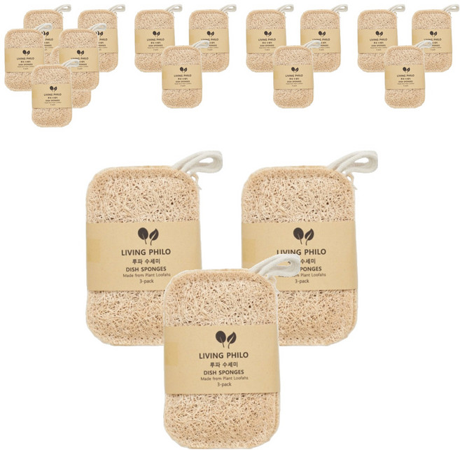 리빙필로 잘닦이는 루파 수세미 아이보리, 18개, 1개입