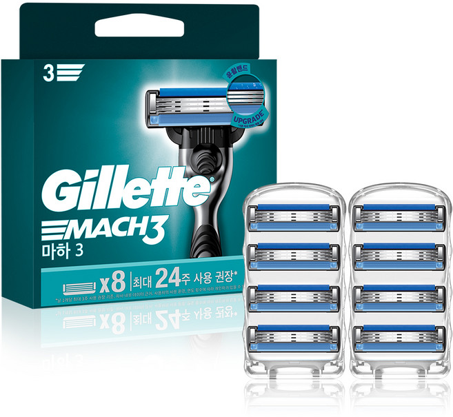 질레트 정품 마하3 면도날, 8개입, 1개