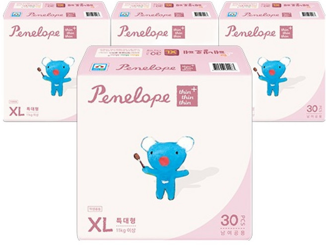 페넬로페 씬씬씬 플러스 밴드형 기저귀, 5단계, 120매