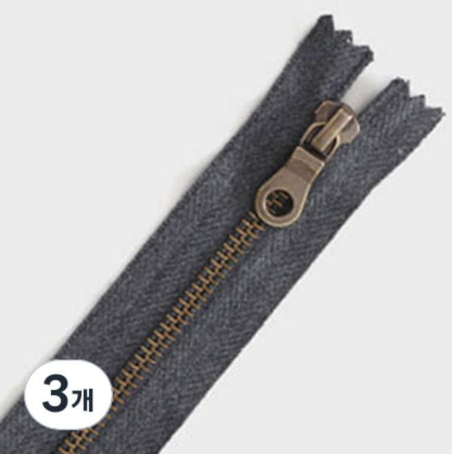 YKK 華可貴 優質5號 大理石紋 復古拉鍊 W580 40cm, 3個, 鋼灰色