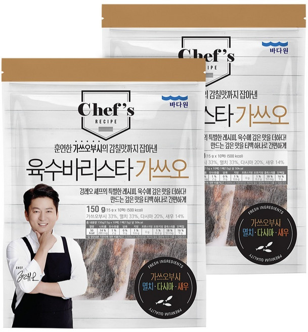 바다원 육수 바리스타 가쓰오 다시팩 10p, 150g, 2개