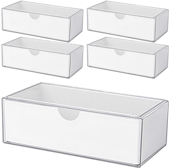 욕실장 정리함 서랍형, 화이트, 5개