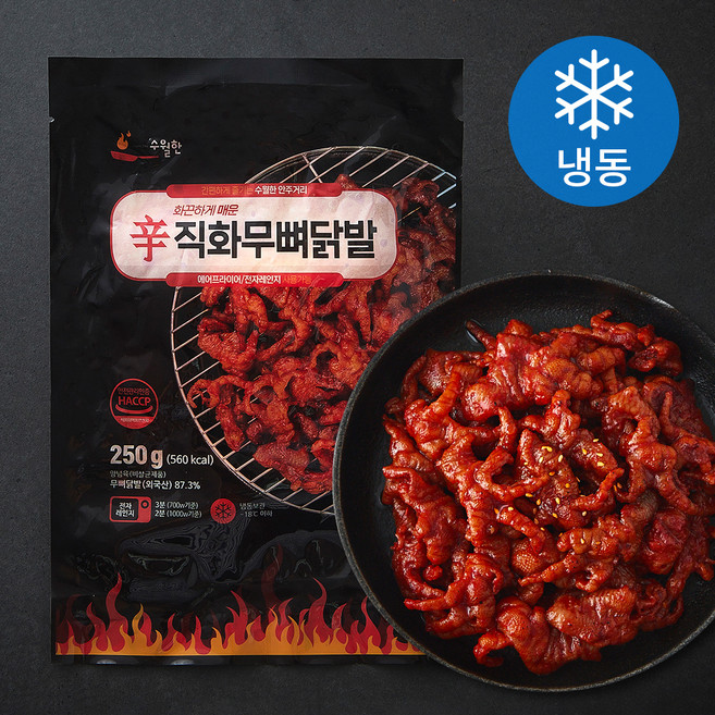 수월한 직화 무뼈닭발 (냉동), 250g, 1개