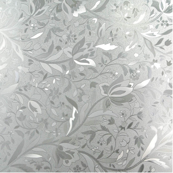 WE CHAMP 無膠玻璃靜電貼 WTB-282 200 x 45cm, 花草 霧透白, 1個