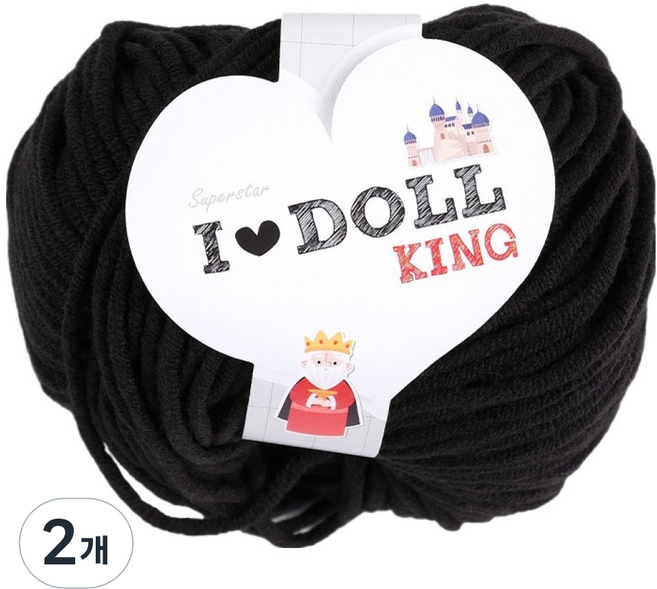 청송뜨개실 아이돌킹 뜨개실, 02 검정, 2개