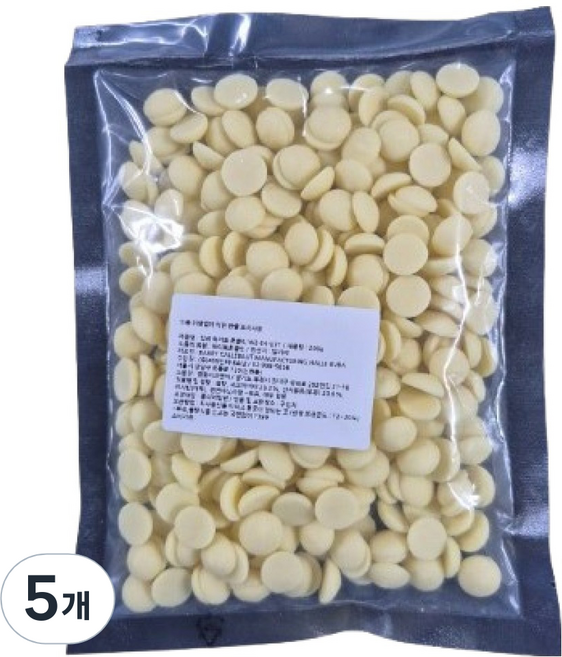 이홈베이킹 깔리바우트 화이트 초콜릿 론도, 200g, 5개