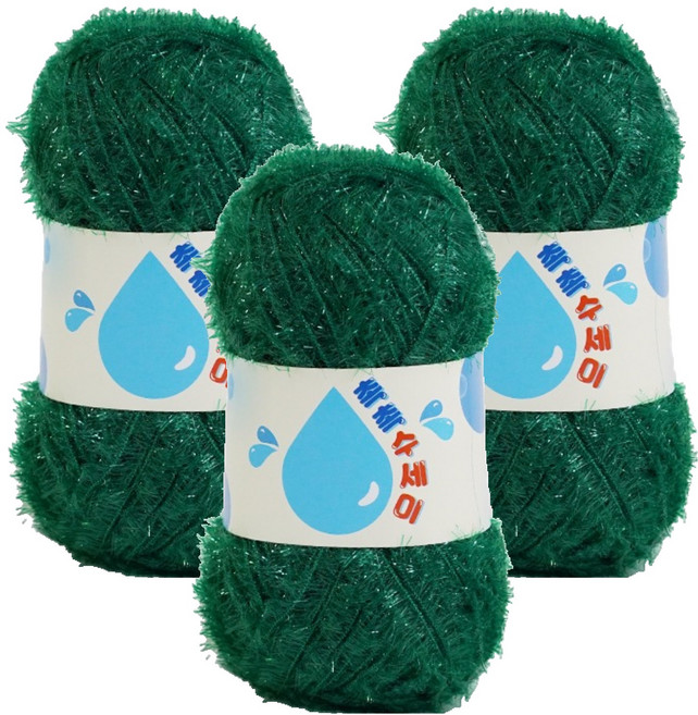 쎄비 촉촉 수세미실, 초록, 3개