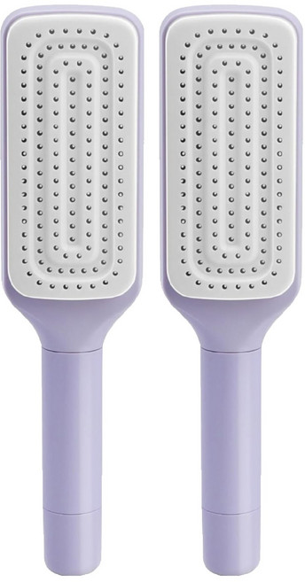 旋轉直髮梳, 2支, 紫色