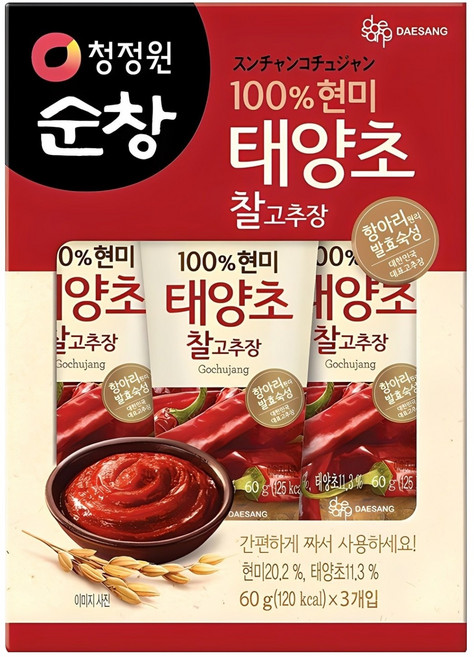 DAESANG 大象 韓式糙米辣椒醬, 60g, 3條