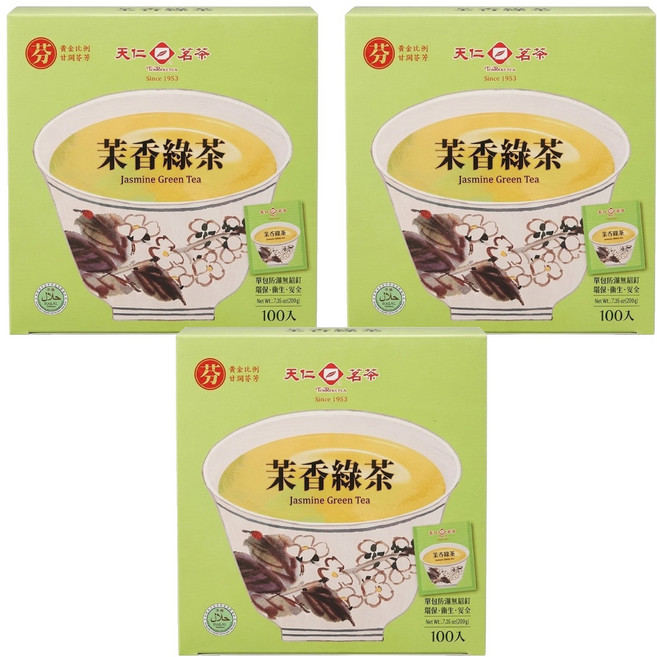 天仁茗茶 茉香綠茶, 2g, 100包, 3盒