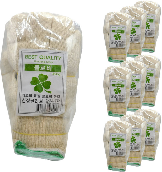 신정글러브 클로버 면장갑 45g, 혼합색상, 100개