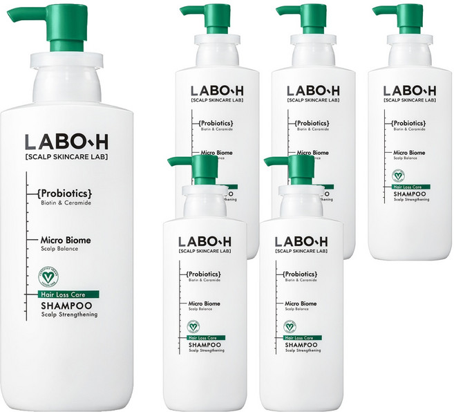 라보에이치 두피강화 클리닉 탈모증상완화 약산성 샴푸, 400ml, 6개
