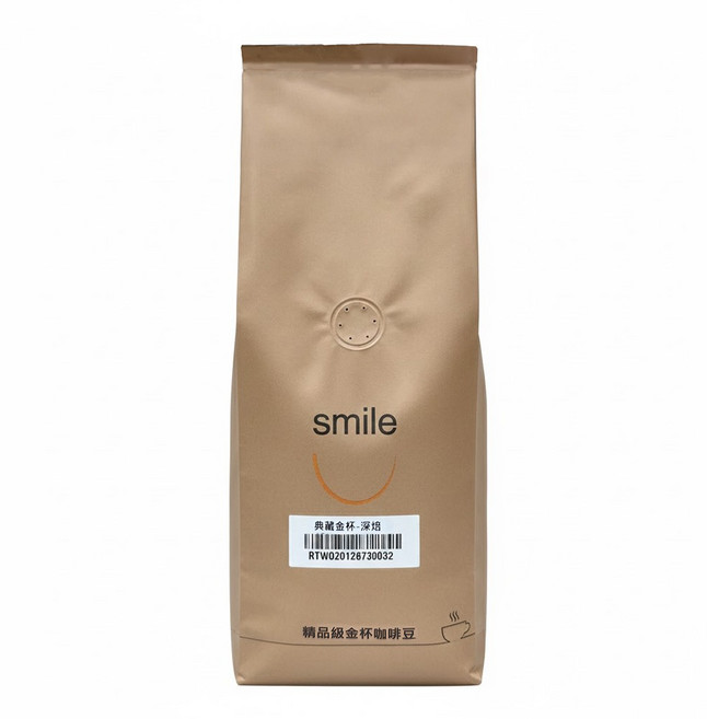 smile coffee 微笑咖啡 精品級金杯咖啡豆 典藏金杯 深焙, 咖啡豆(無研磨), 450g, 1袋