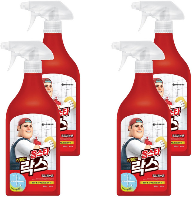 홈스타 착 붙는 락스 스프레이, 4개, 500ml