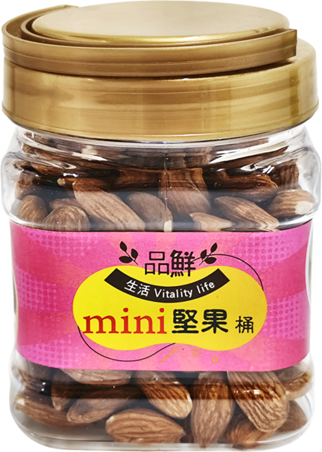 品鮮生活 mini堅果桶 原味杏仁果, 300g, 1桶